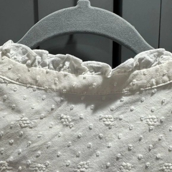 LOFT White Ruffle Sleeve Top - Picture 7 of 10